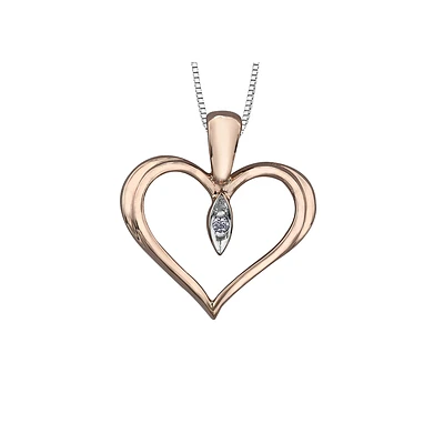 10K ROSE GOLD FANCY HEART PENDANT