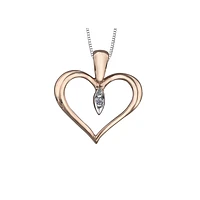 10K ROSE GOLD FANCY HEART PENDANT