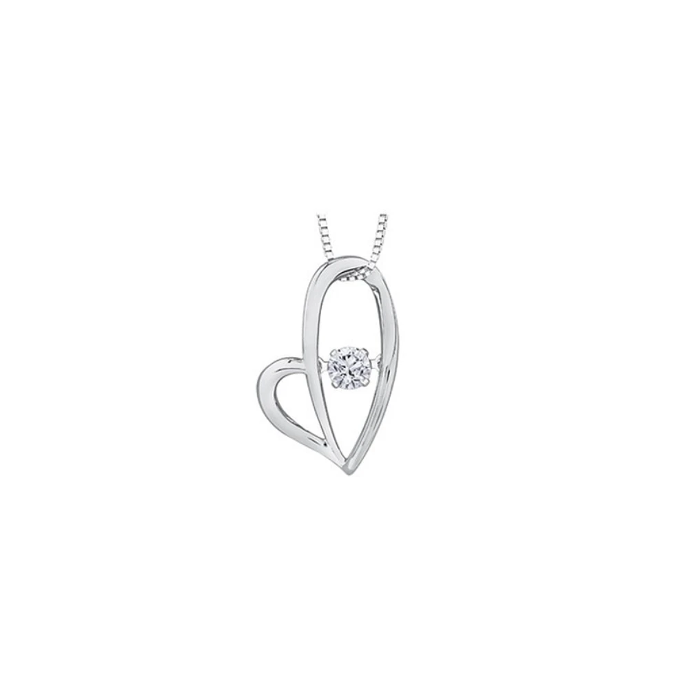 10K WHITE GOLD HEART PENDANT