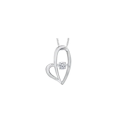 10K WHITE GOLD HEART PENDANT