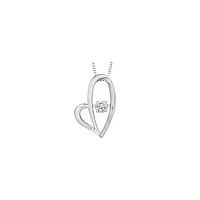 10K WHITE GOLD HEART PENDANT