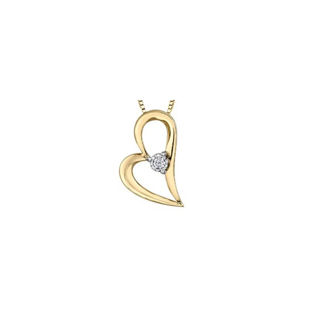 10K 2 TONE GOLD HEART PENDANT
