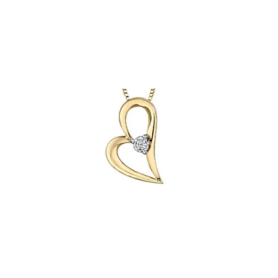 10K 2 TONE GOLD HEART PENDANT