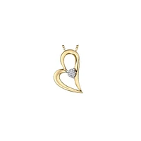 10K 2 TONE GOLD HEART PENDANT