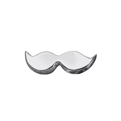 PIN MOUSTACHE OR BLANC 10K