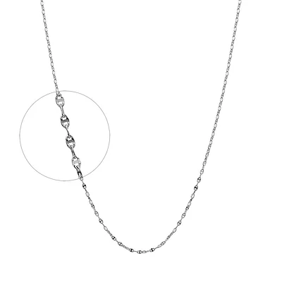 10K WHITE GOLD CHAIN – 16’’X1MM