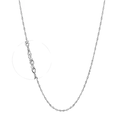 10K WHITE GOLD CHAIN - 16''X1MM