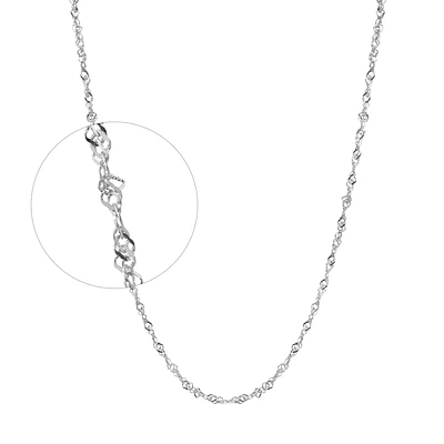 10K WHITE GOLD CHAIN - 16''X2MM