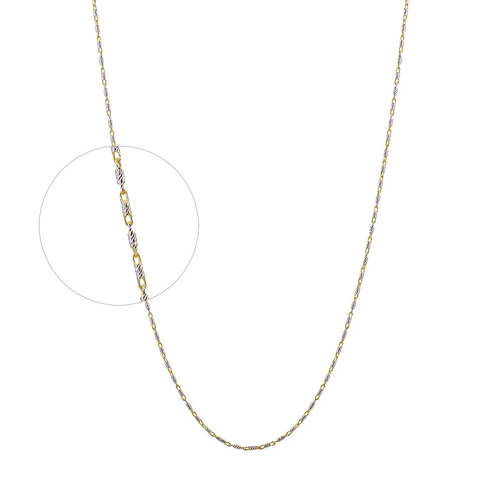 10K 2 TONES GOLD CHAIN – 16’’X1MM