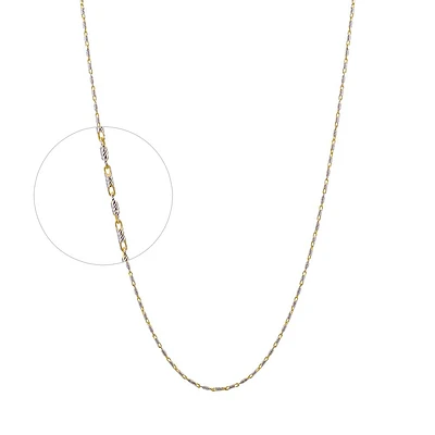 10K 2 TONES GOLD CHAIN – 16’’X1MM