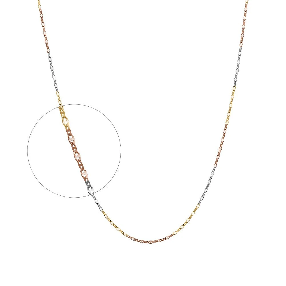 10K 3 TONES GOLD CHAIN – 18’’X1MM