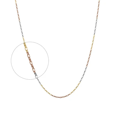 10K 3 TONES GOLD CHAIN – 18’’X1MM
