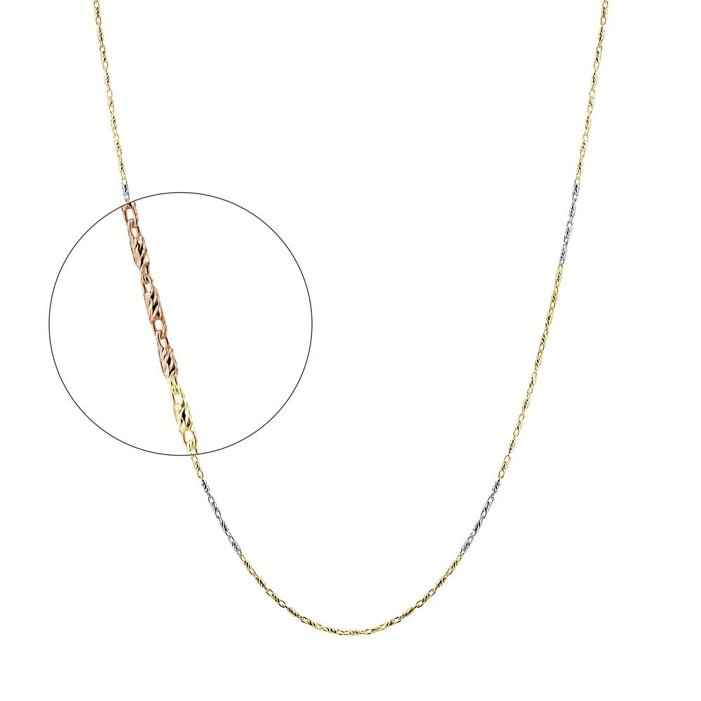 10K 3 TONES GOLD CHAIN – 14’’X1MM