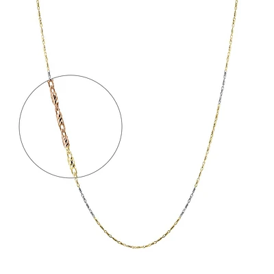 10K 3 TONES GOLD CHAIN – 14’’X1MM
