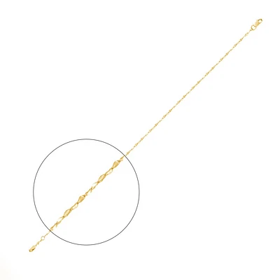 CHAÎNE CHEVILLE EN OR- 10’’X1.5MM