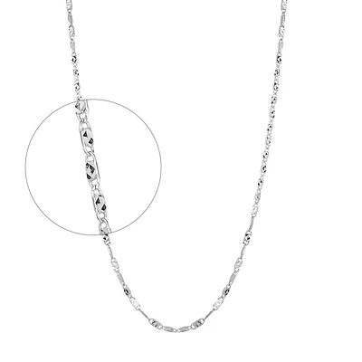 10K WHITE GOLD CHAIN – 18’’X2MM