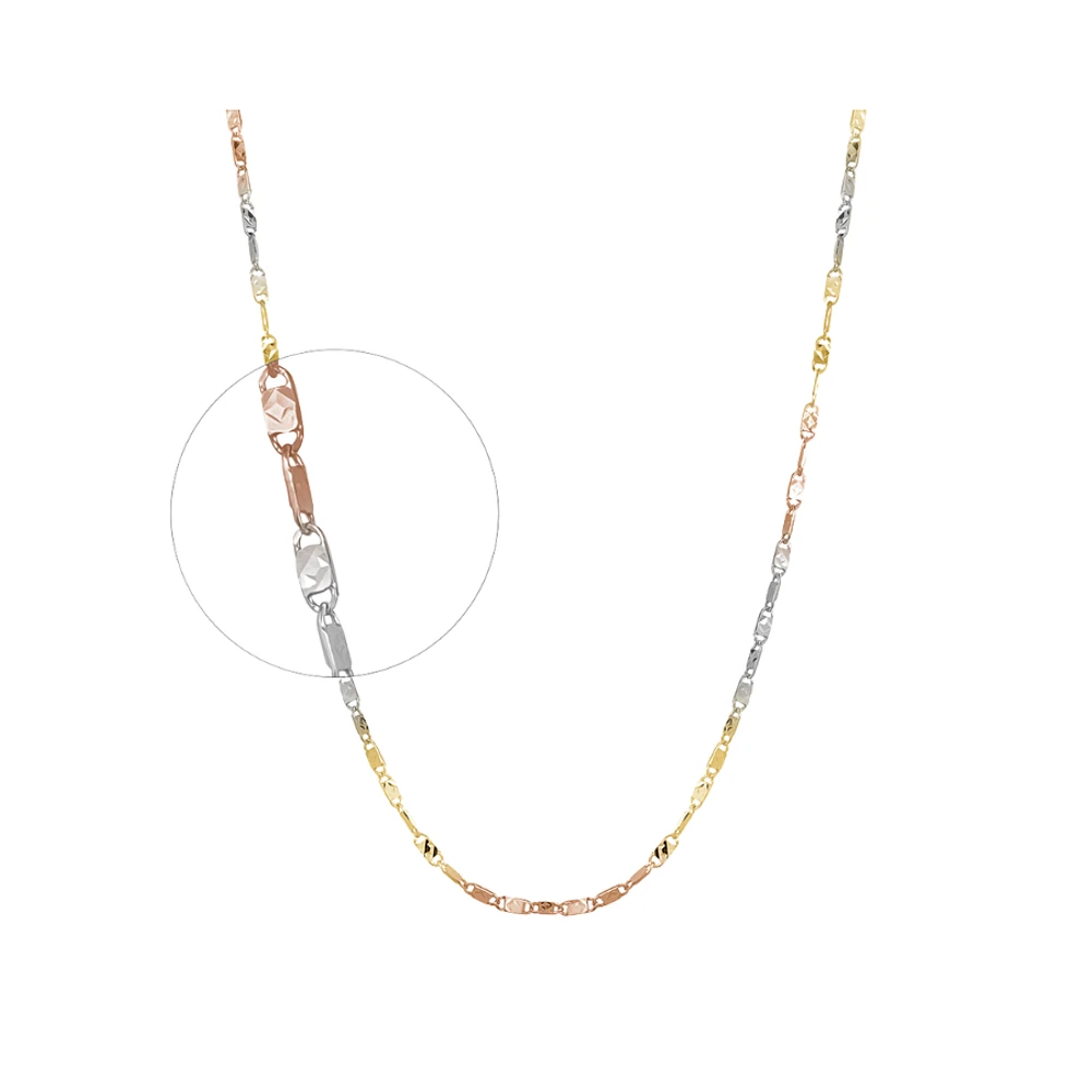 10K 3-TONE GOLD BRACELET – 7’’