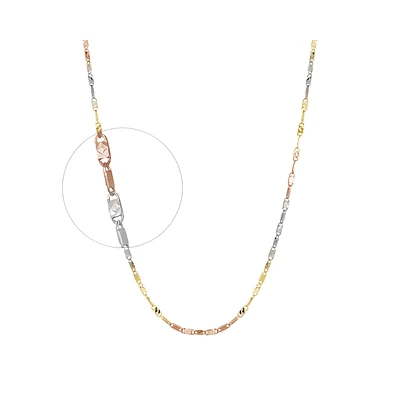 10K 3-TONE GOLD BRACELET – 7’’