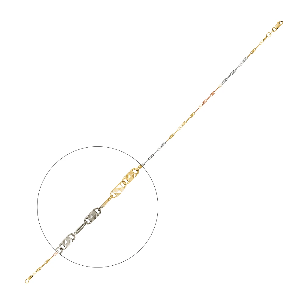 10K 3 TONES GOLD CHAIN