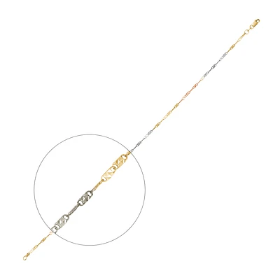 10K 3 TONES GOLD CHAIN