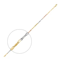 3 TONES GOLD BRACELET - 7''X3MM