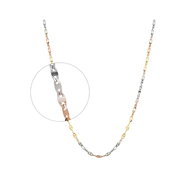 3 TONE GOLD BRACELET - 7 ''X3MM