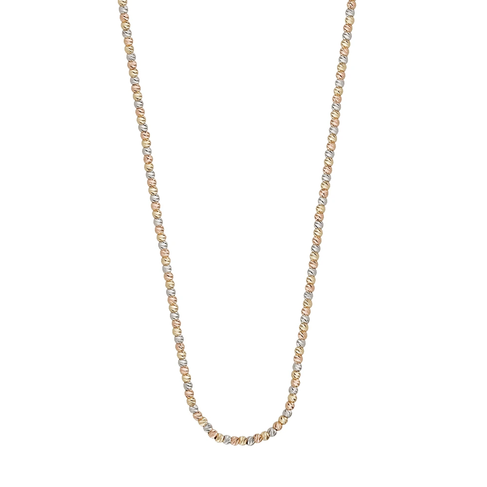 10K 3 TONE GOLD NECKLACE - 17''