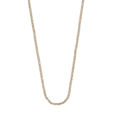 10K 3 TONE GOLD NECKLACE - 17''
