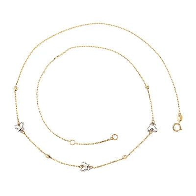 COLLIER OR DEUX TONS 10K - 18''
