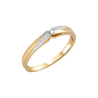YELLOW GOLD RING WITH RHODIUM