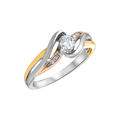 BAGUE 3 TONS 10K