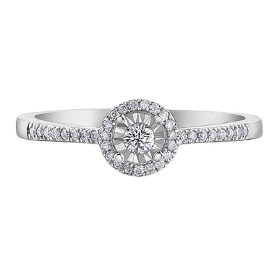BAGUE EN OR 10K AVEC DIAMANTS