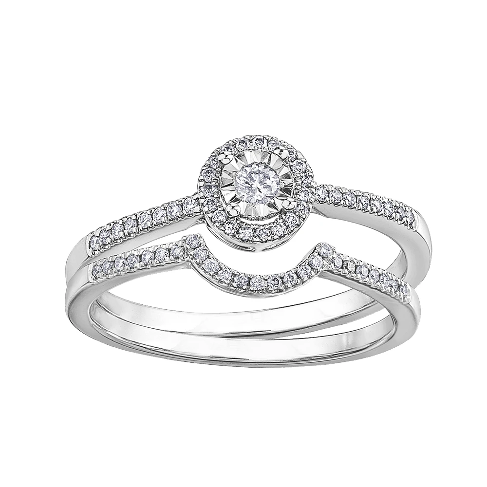 BAGUE EN OR 10K AVEC DIAMANTS
