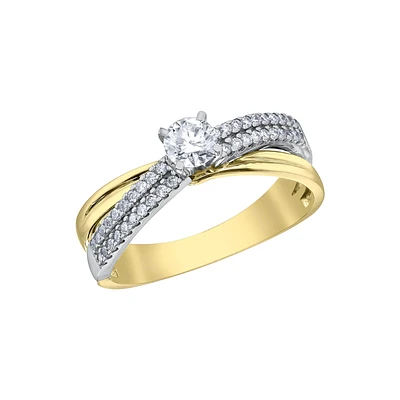 BAGUE EN OR DEUX TONS 14K