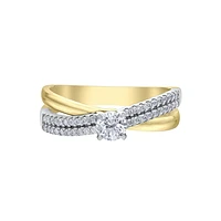 BAGUE EN OR DEUX TONS 14K