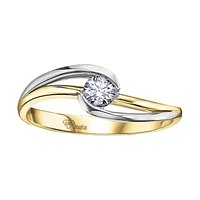 14K 2 TONE GOLD BAND