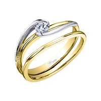 14K 2 TONE GOLD BAND