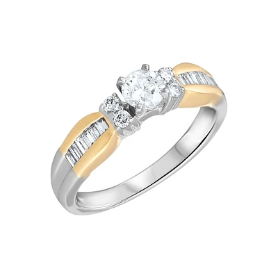 2 TONE 18K GOLD AND PLATINUM RING