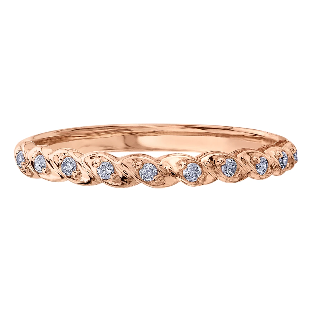 BAGUE OR ROSE 10K