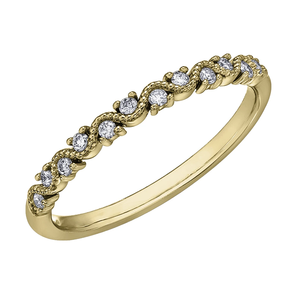 BAGUE EN OR 10K AVEC DIAMANTS