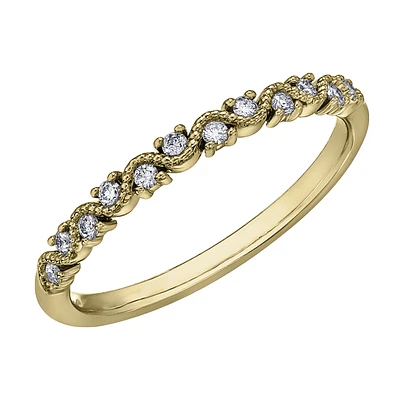 BAGUE EN OR 10K AVEC DIAMANTS