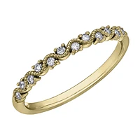 BAGUE EN OR 10K AVEC DIAMANTS