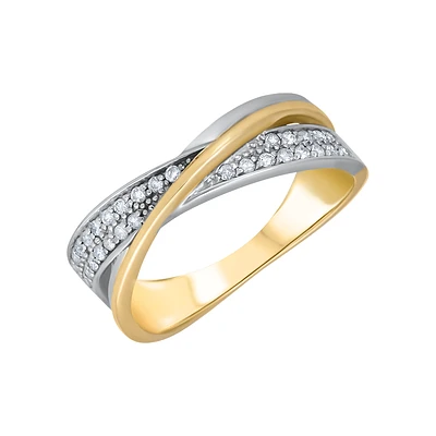 10K WHITE AND YELLOW GOLD RING