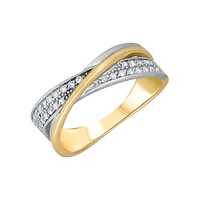 10K WHITE AND YELLOW GOLD RING