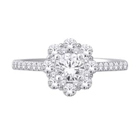 BAGUE EN OR BLANC 14K AVEC DIAMANTS