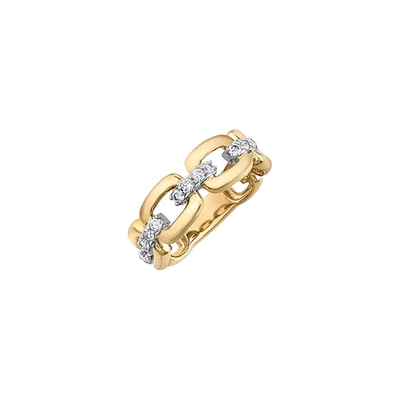 BAGUE EN OR 10K AVEC DIAMANTS.