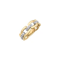 BAGUE EN OR 10K AVEC DIAMANTS.