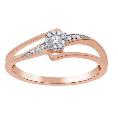 BAGUE OR ROSE 10K