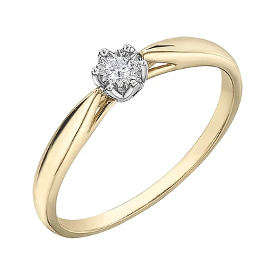 2 TONE 10K GOLD RING FOR WOMEN