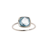 BAGUE EN OR 10K TOPAZE BLEUE